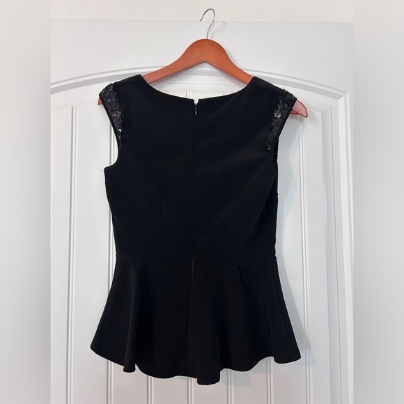 Black sequined peplum top - Picture 2 of 3